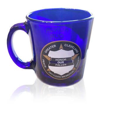 Police Memorial Society Blue Glass Mug