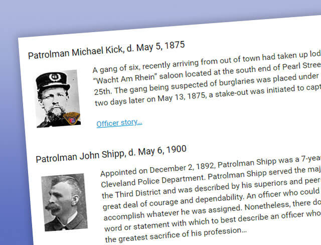 Story illustration for May officers remembered